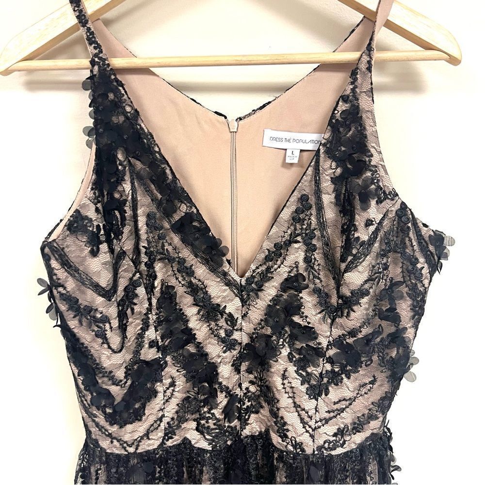 Dress the Population lace embellished maxi dress L - Picture 6 of 14